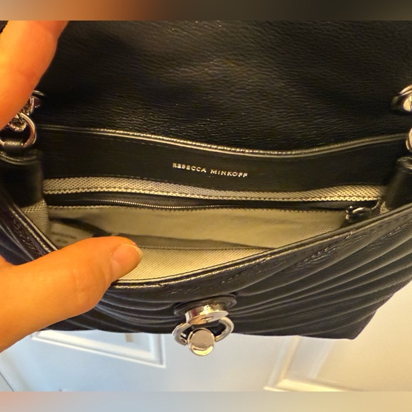 Rebecca Minkoff Edie Crossbody Black/Silver - Picture 2 of 9